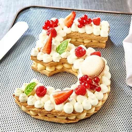 AUCHAN LE TRAITEUR Chiffre 5 Number cake Millefeuille