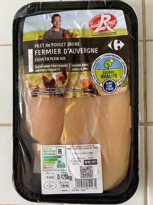 Carrefour filet de poulet jaune élevé en plein air