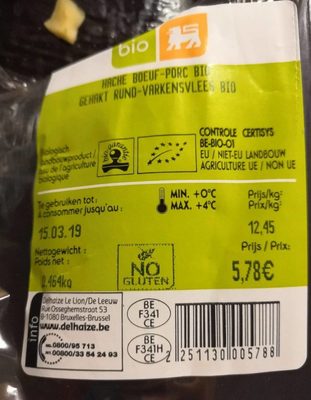 Delhaize Hache boeuf-porc bio