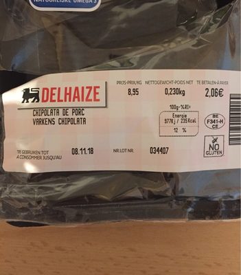 Delhaize Chipolata de porc