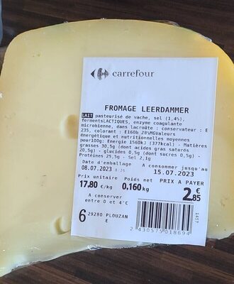 Image descriptive de Fromage Leerdamer carrefour