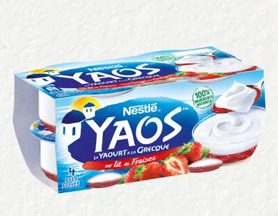 Yaos yaourt à la grecque sur lit de fraises