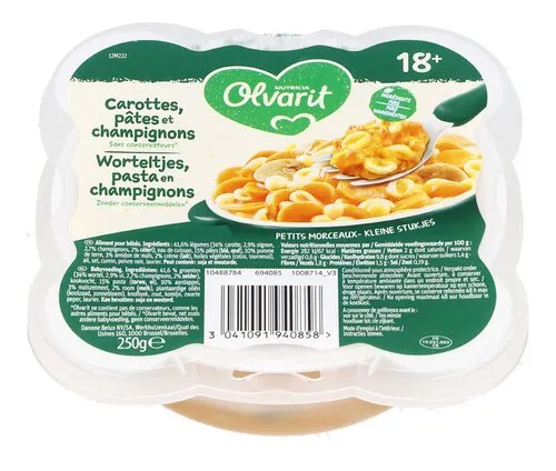 OLVARIT Pâtes carotte champign.18m 250g