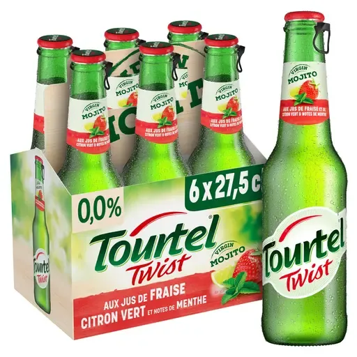 TOURTEL TWIST Bière sans alcool 0.0% aromatisée aux jus de fraise citron vert et notes de menthe