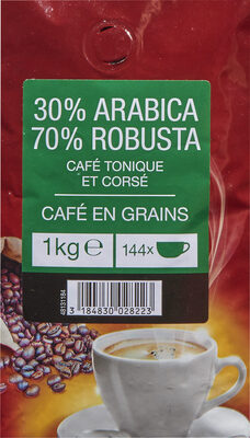 Image descriptive de Café grains 30% arabica 70% robusta