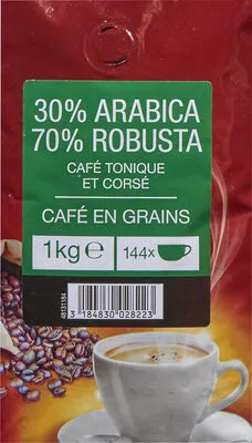 Carrefour Café grains 30% arabica 70% robusta