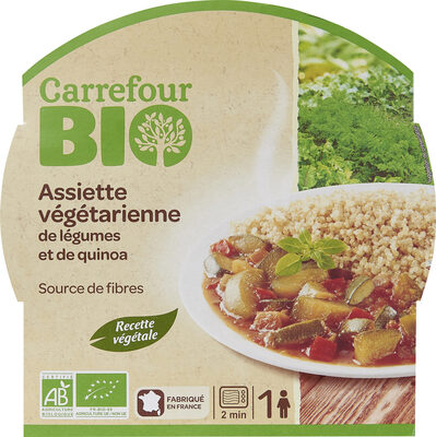 Image descriptive de Assiette végétarienne de légumes et de quinoa