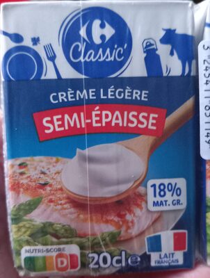 Crème légère semi-épaisse 18%