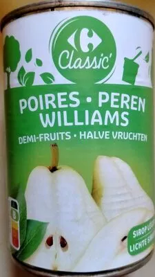 Poires Williams demifruits sirop léger