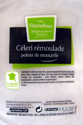 ChezCarrefourSélectionnéparnosTraiteursCMICarrefourMarchandisesInternationalesGroupeCarrefour Célerirémouladepointedemoutarde