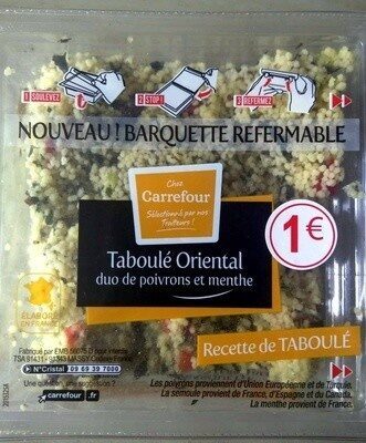 Image descriptive de TabouléOrientalduodepoivronsetmenthe