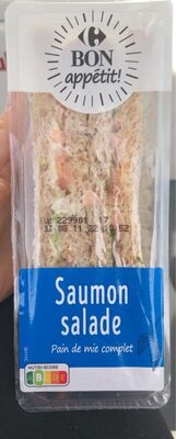 Sandwich saumon salade pain de mie complet