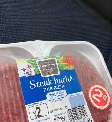 Image descriptive de Steak haché (x 2), Pur Bœuf (5 % MG)