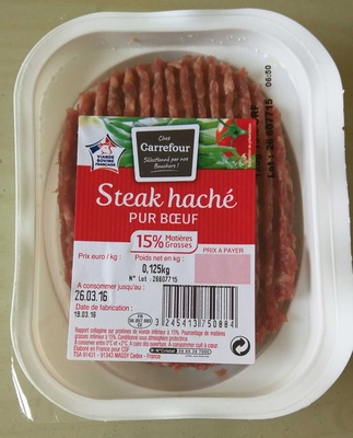 Carrefour Steak Haché 15% MG