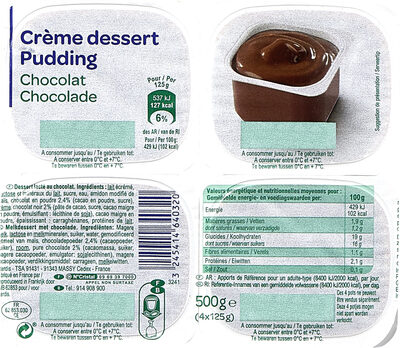 Image descriptive de Crèmedessertpuddingchocolat