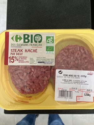 Image descriptive de Steak haché pur bœuf 15% MG