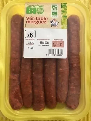 Carrefour Veritable Merguez Bio