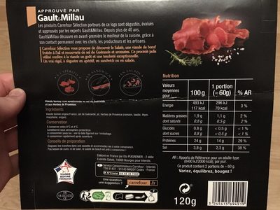 CarrefourSélectionCarrefour ChiffonnadedeBoeufAffinéfaonsalatéauseldeGuérandeetauxherbesdeProvence