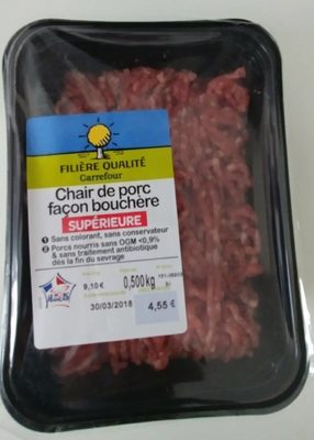 Carrefour Chair à saucisse pur porc supérieure