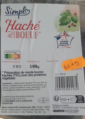 Image descriptive de Haché au boeuf