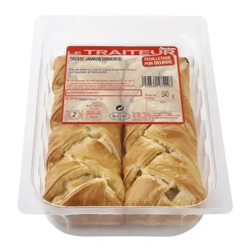 AUCHAN LE TRAITEUR Tresse jambon et fromage