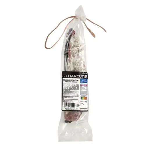 AUCHAN LE CHARCUTIER Saucisson sec au comté élaboré sans nitrite