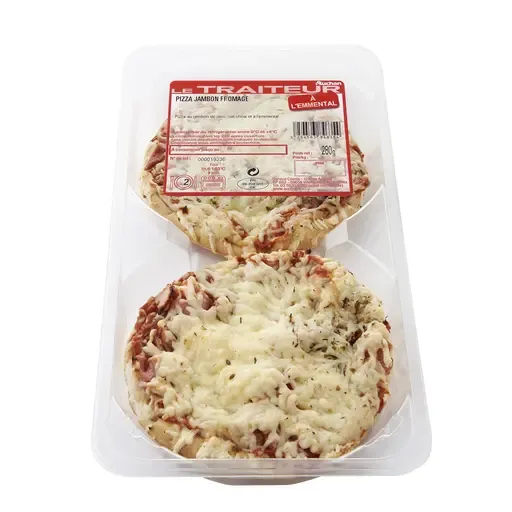AUCHAN Pizza au jambon de porc et à l'emmental