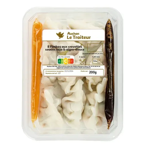 AUCHAN LE TRAITEUR Funko aux crevettes avec sauce soja et sauce aigre douce