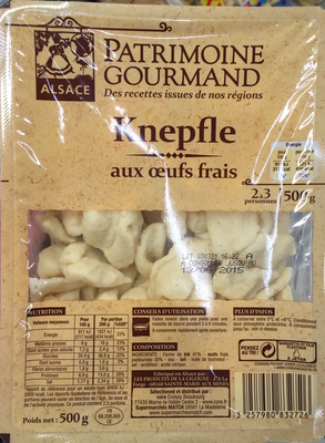 Patrimoine Gourmand,Groupe Louis Delhaize Knepfle aux œufs frais