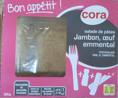 Image descriptive de Salade de pâtes, Jambon, œuf, emmental