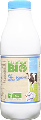 Carrefour Bio,Carrefour Lait demi-écrémé Stérilisé UHT