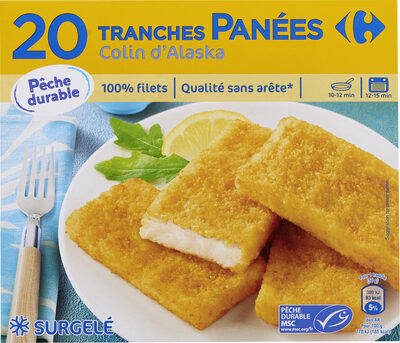 Carrefour 20 Tranches panées Colin d'Alaska