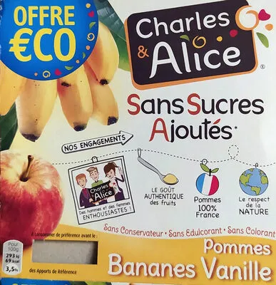 Compote Pommes Bananes Vanille 4 x 97 g