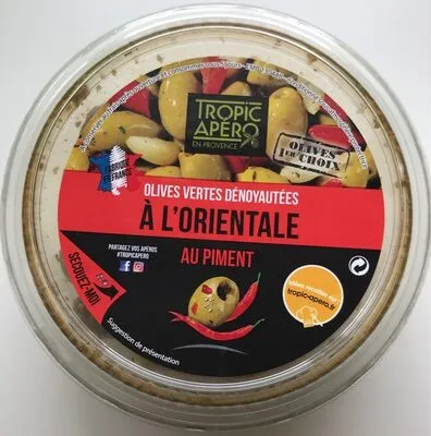 Olives vertes dénoyautées à l'orientale au piment