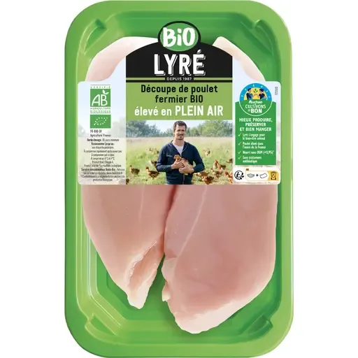 LYRE CULTIVONS LE BON Filets de poulet fermier bio élevé en plein air