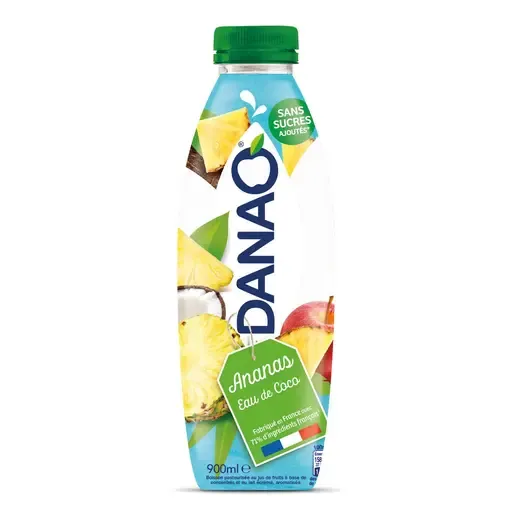 DANAO Boisson lactée ananas et eau de coco sans sucres ajoutés