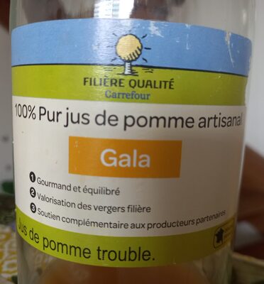 Image descriptive de 100% pur jus de pommes artisanale gala et golden