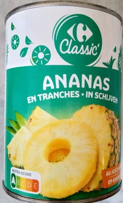 Ananas en tranches au jus d'ananas