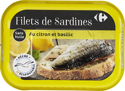 Image descriptive de Filet de sardines sans huile au citron et au basilic