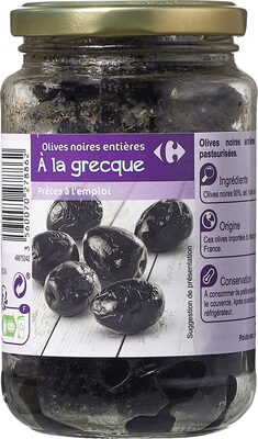 Image descriptive de Olives noires À la grecque