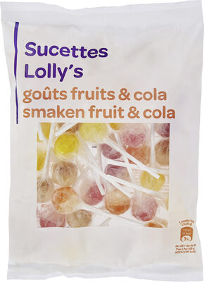 Sucettes Lolly's - goûts fruits & cola