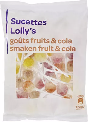 Carrefour Discount,Carrefour Sucettes Lolly's - goûts fruits & cola