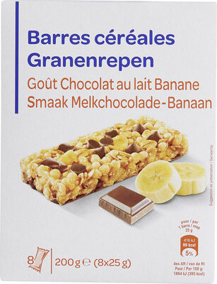 Image descriptive de Barres céréales  Chocolat au lait Banane