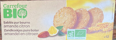 Carrefour Bio,Carrefour Sablés au beurre, amandes et citron