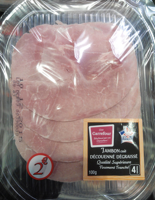 Carrefour Jambon cuit découenné dégraissé