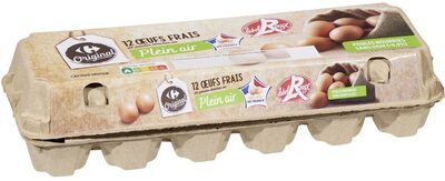 Carrefour 12 OEUFS FRAIS de poules élevées en Plein air