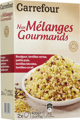 Image descriptive de Boulgour & lentilles, petits pois