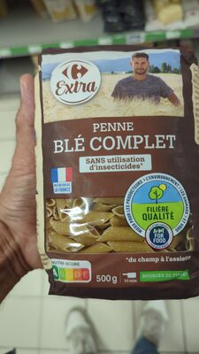 Pâtes alimentaires penne blé complet