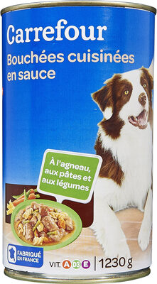 Image descriptive de Pâtée pour chien agneau, pâtes et légumes