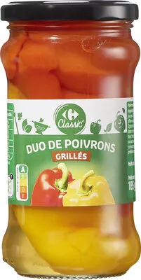 Carrefour Duo de poivrons rouge et jaune grillés et pelés